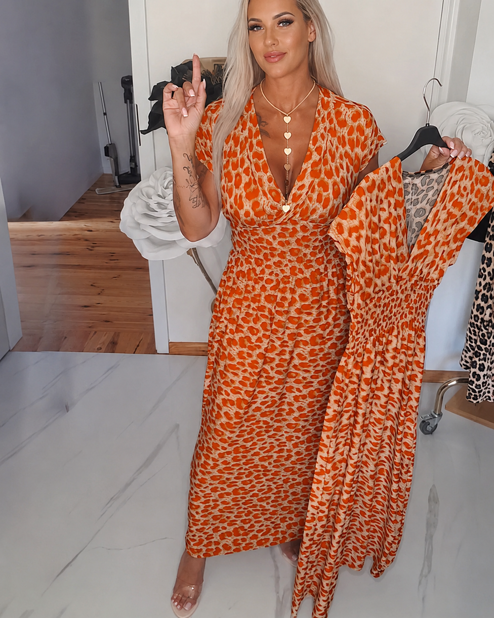 Dyshelle - Stilvolles Boho-Kleid mit V-Ausschnitt