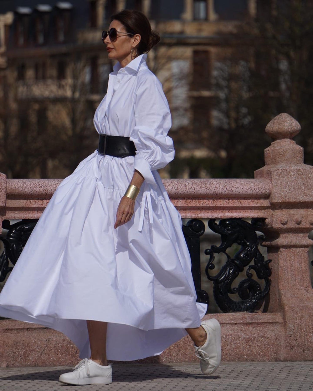 Damenkleid aus ägyptischer Baumwolle, weiß