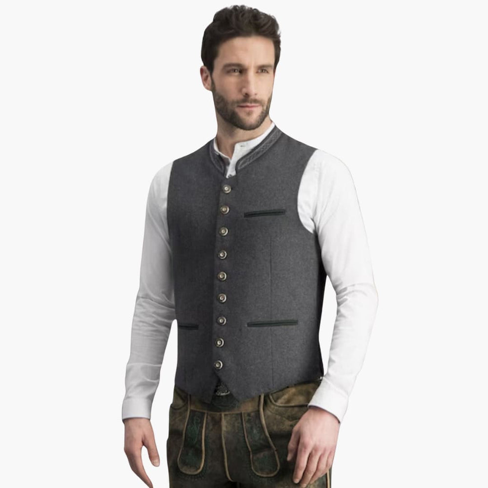 Elegante Herren Trachtenweste mit Stehkragen - Karl