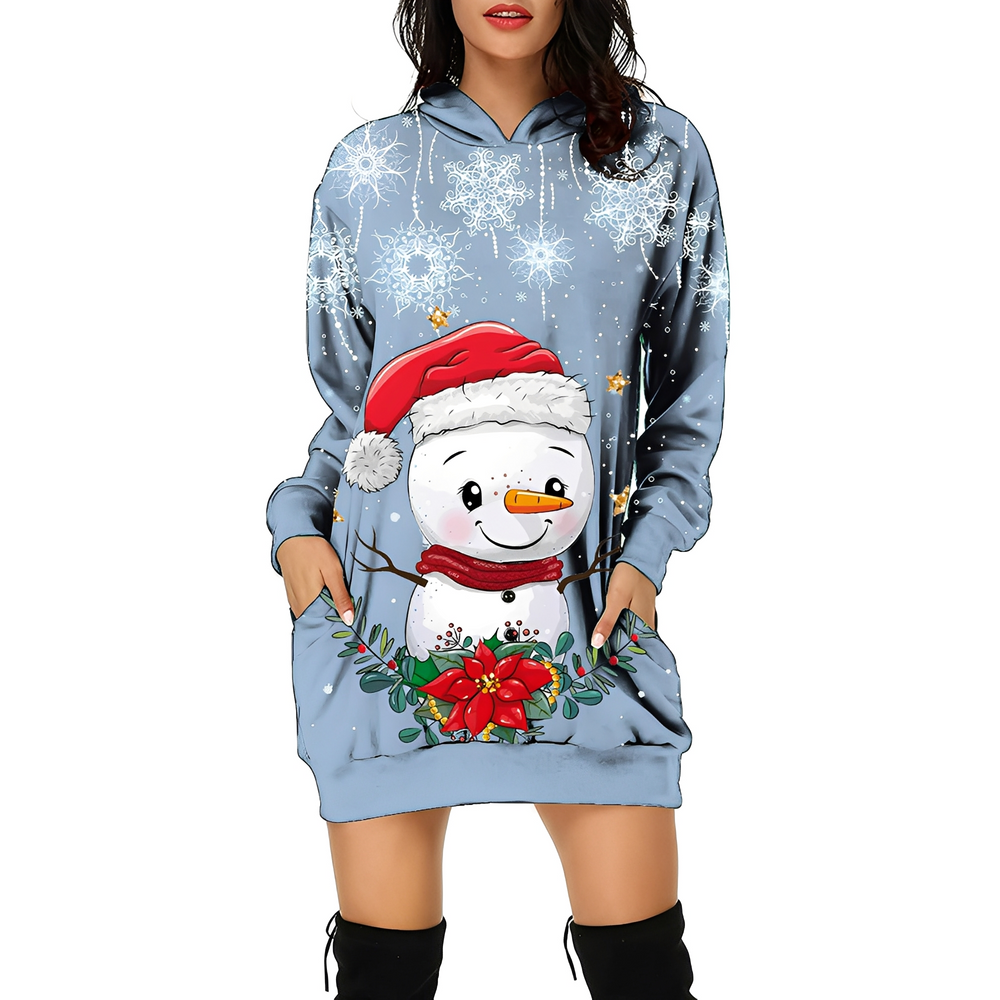 Georgia - Elegantes Weihnachtskapuzenkleid für Damen