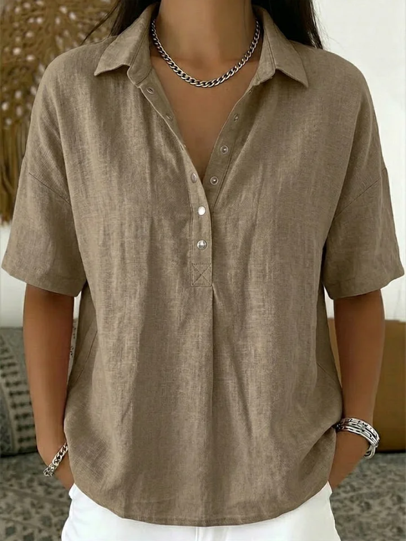 Pabasara - Bluse Mit Kragen Und Knopf