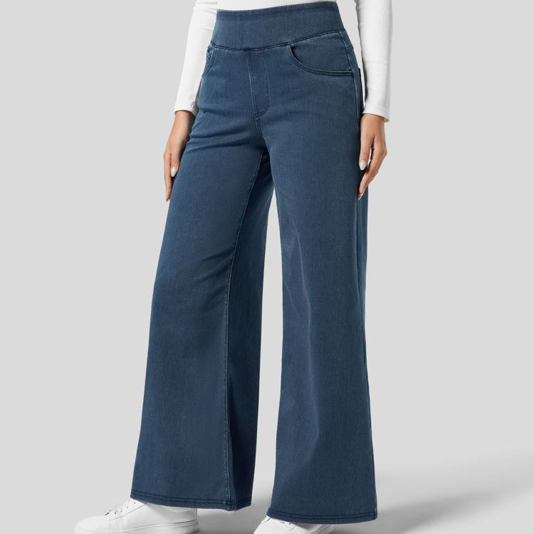 Damen Elastische Hose Hohe Taille