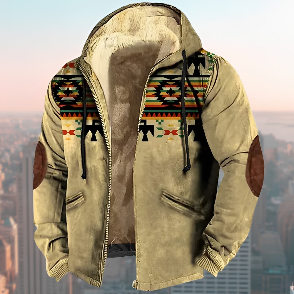 Laszlo - Hoodie-Jacke im Retro-Design