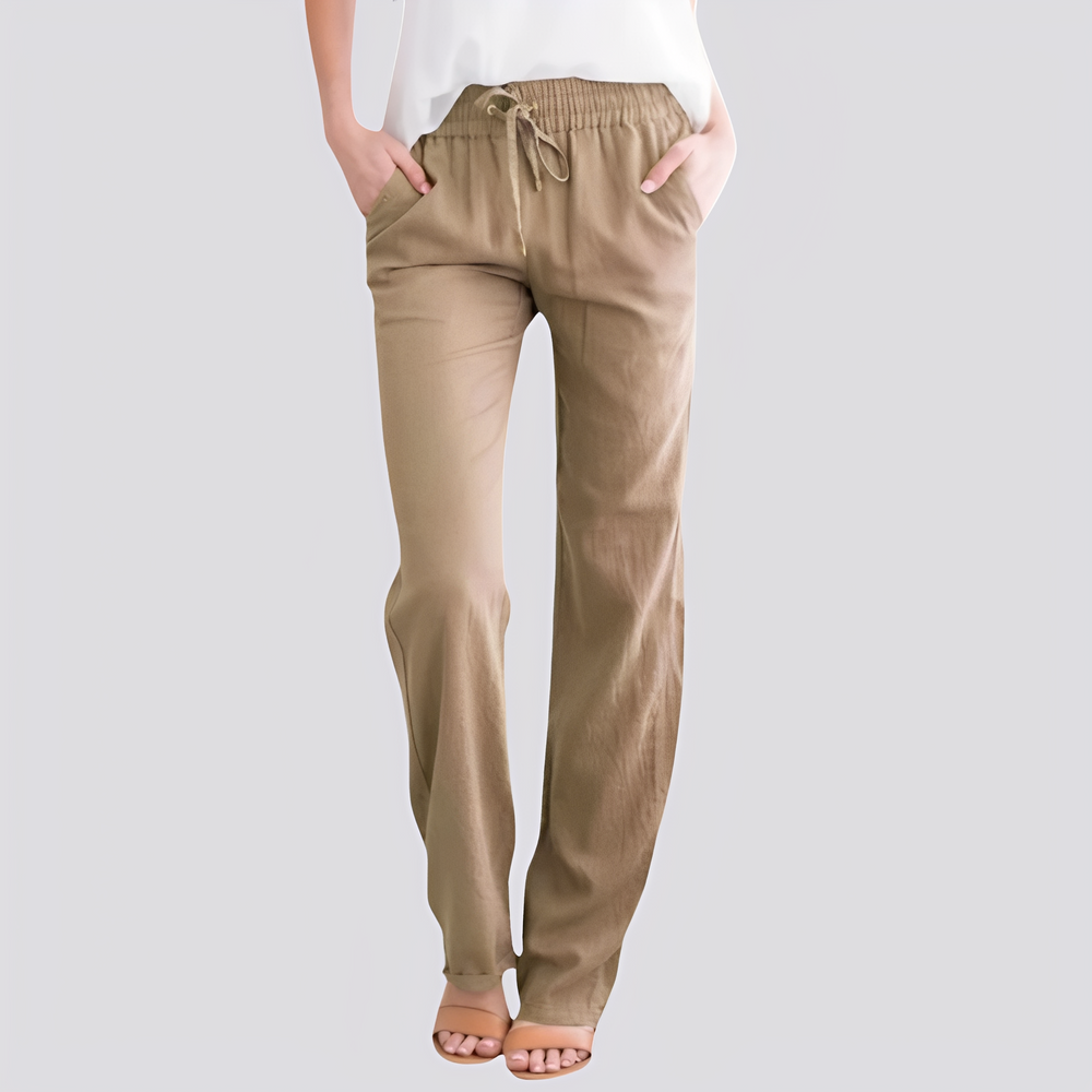 Damen Leichte Hose mit Elastischem Bund