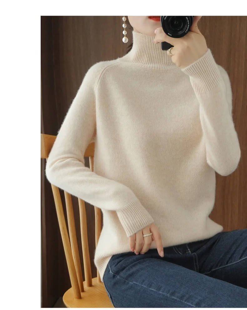 Damen Kaschmir Rollkragenpullover