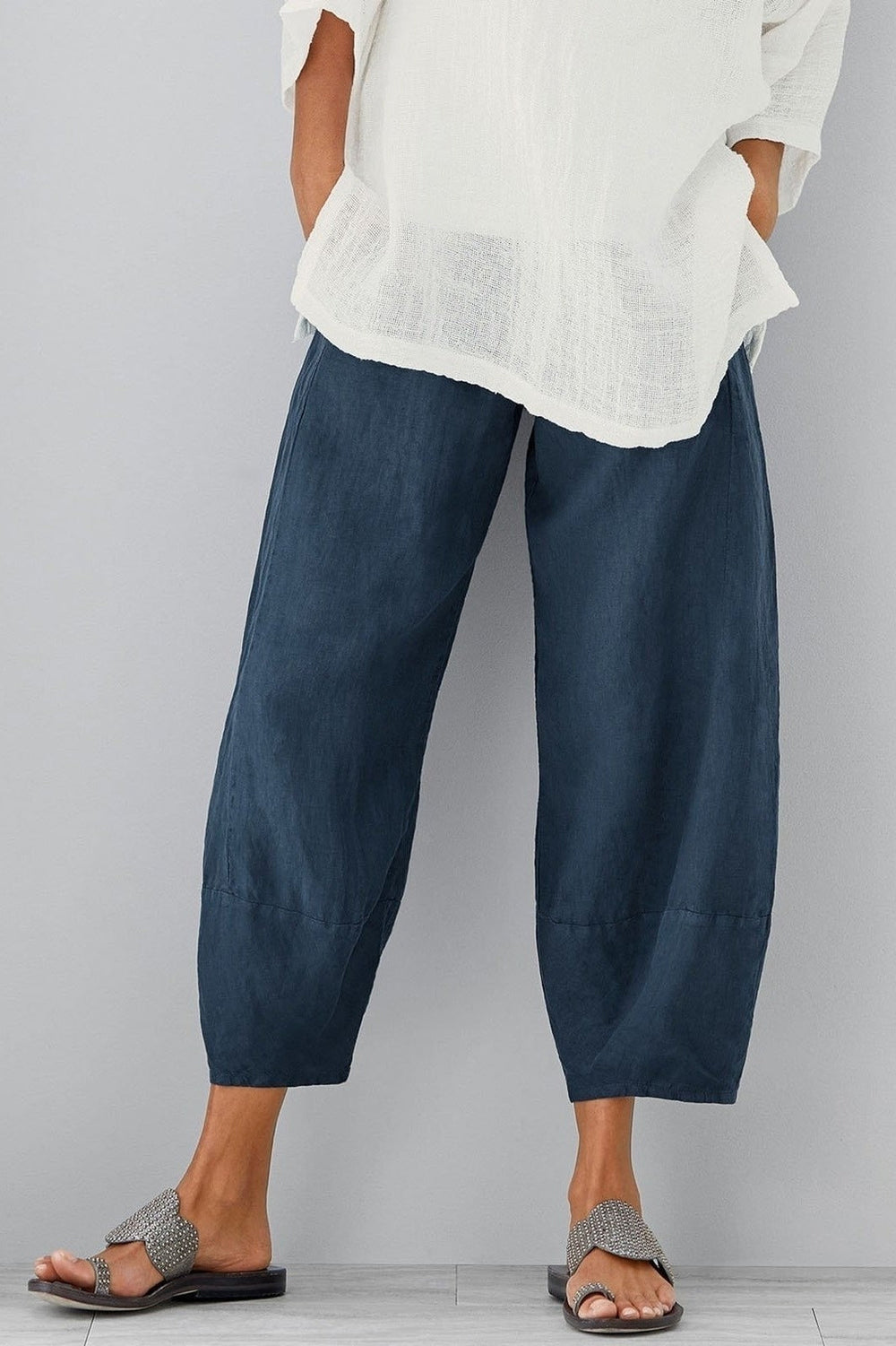 Damen lässige weite Hose mit Taschen