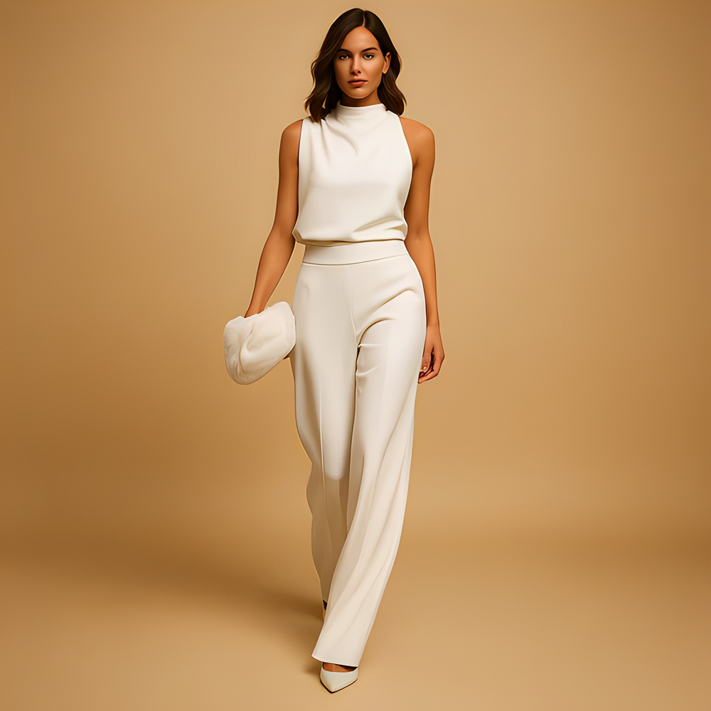 Almerra - Damen-Jumpsuit ohne Ärmel mit weitem Schnitt