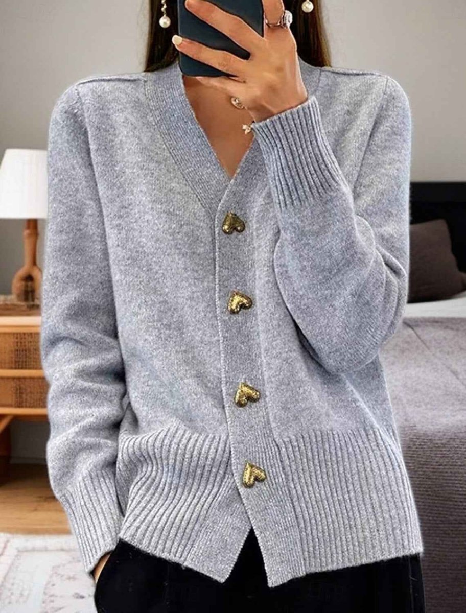 Damen schlichter Cardigan mit Knöpfen