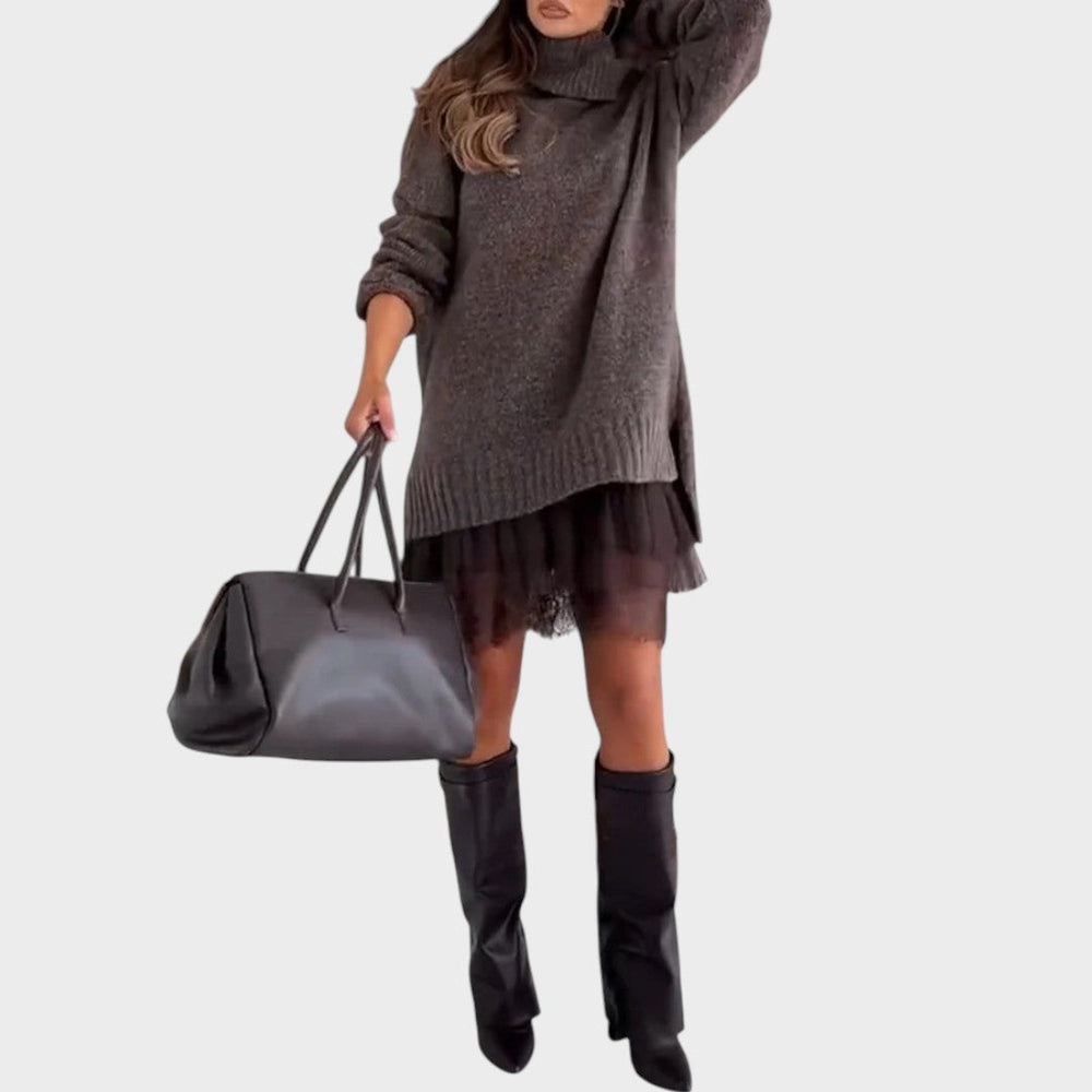 Nora | Damen Zweiteiler Pullover Kleid stilvoll