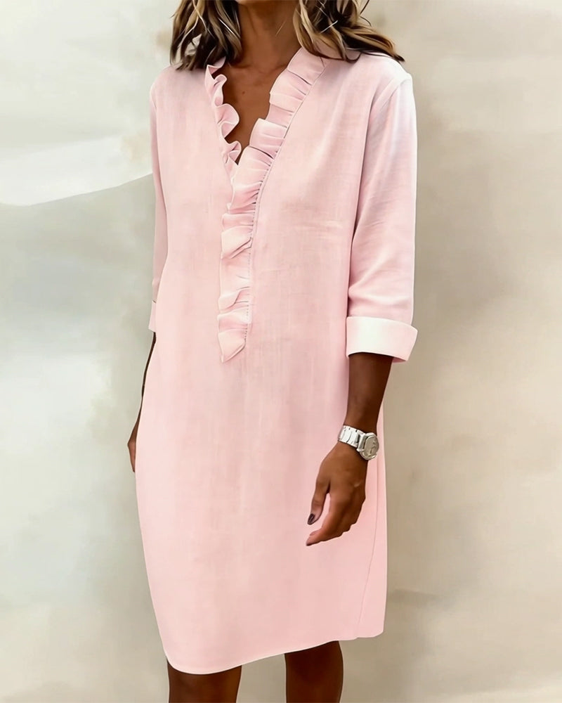 Dorelle - Luftiges Rüschen-Shirtkleid aus Leinen-Mix