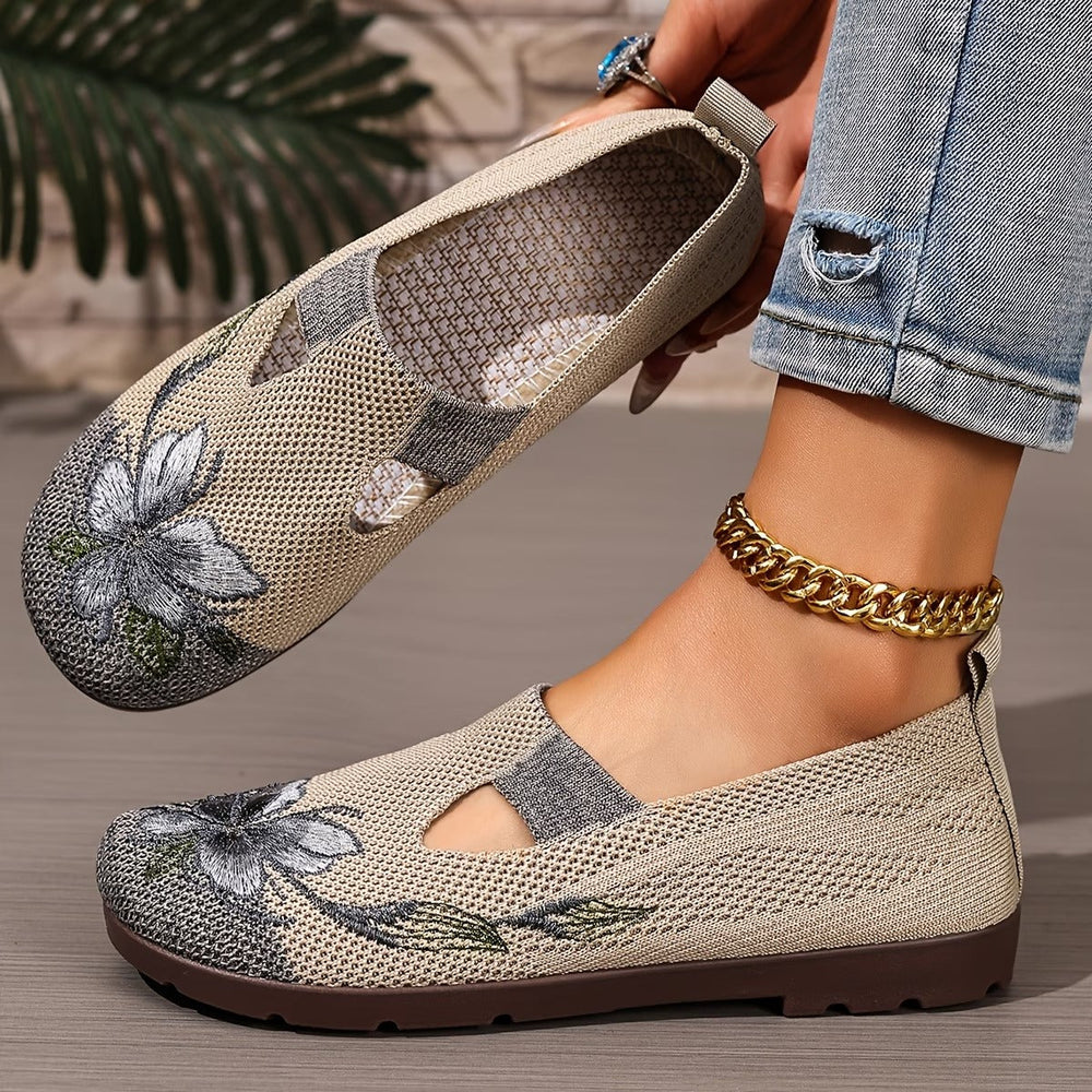 Schicke bestickte atmungsaktive Damenschuhe