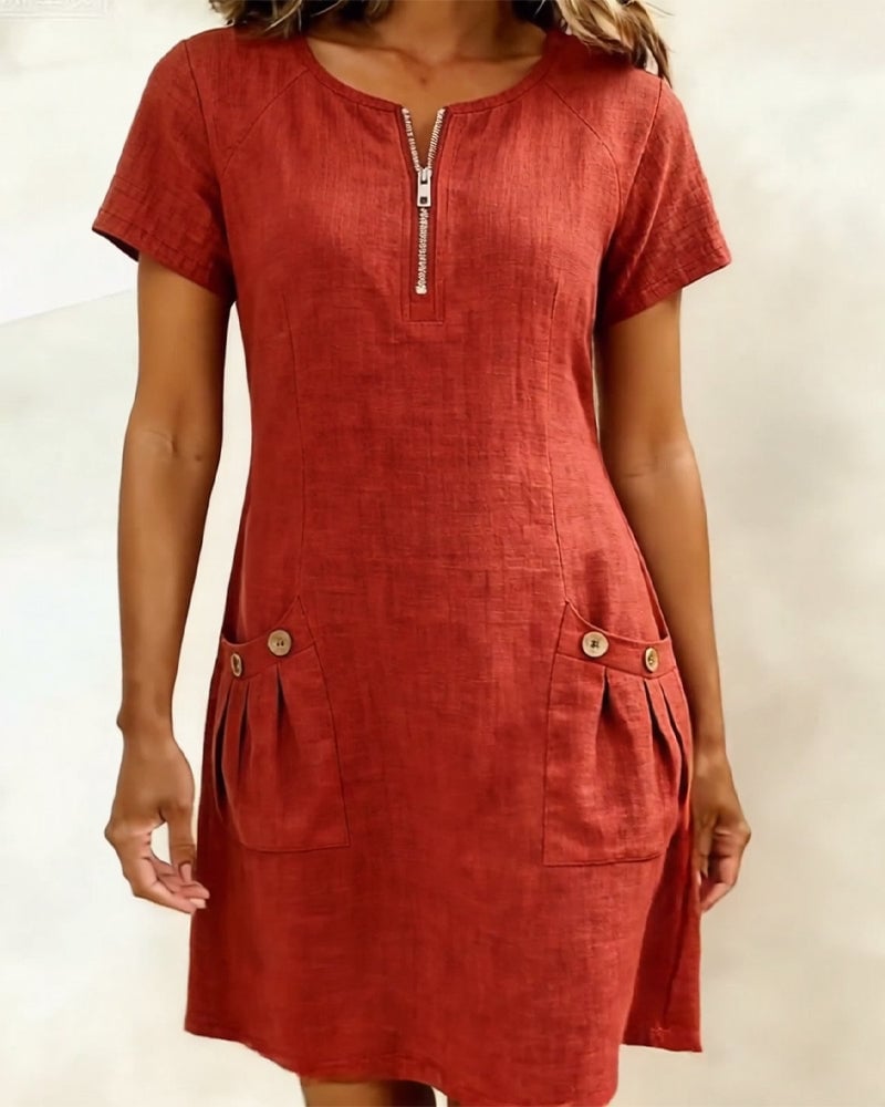 Girella - Luftiges A-Linien-Kleid aus Leinen