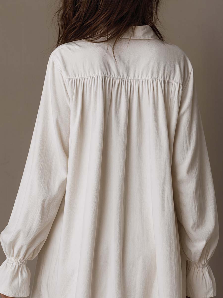 Retro-Stil Spitzen Unregelmäßiger Saum Langärmliges Mini-Kleid
