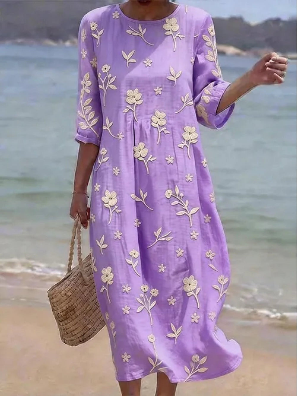 Ella | Besticktes Mid-Sleeve Kleid