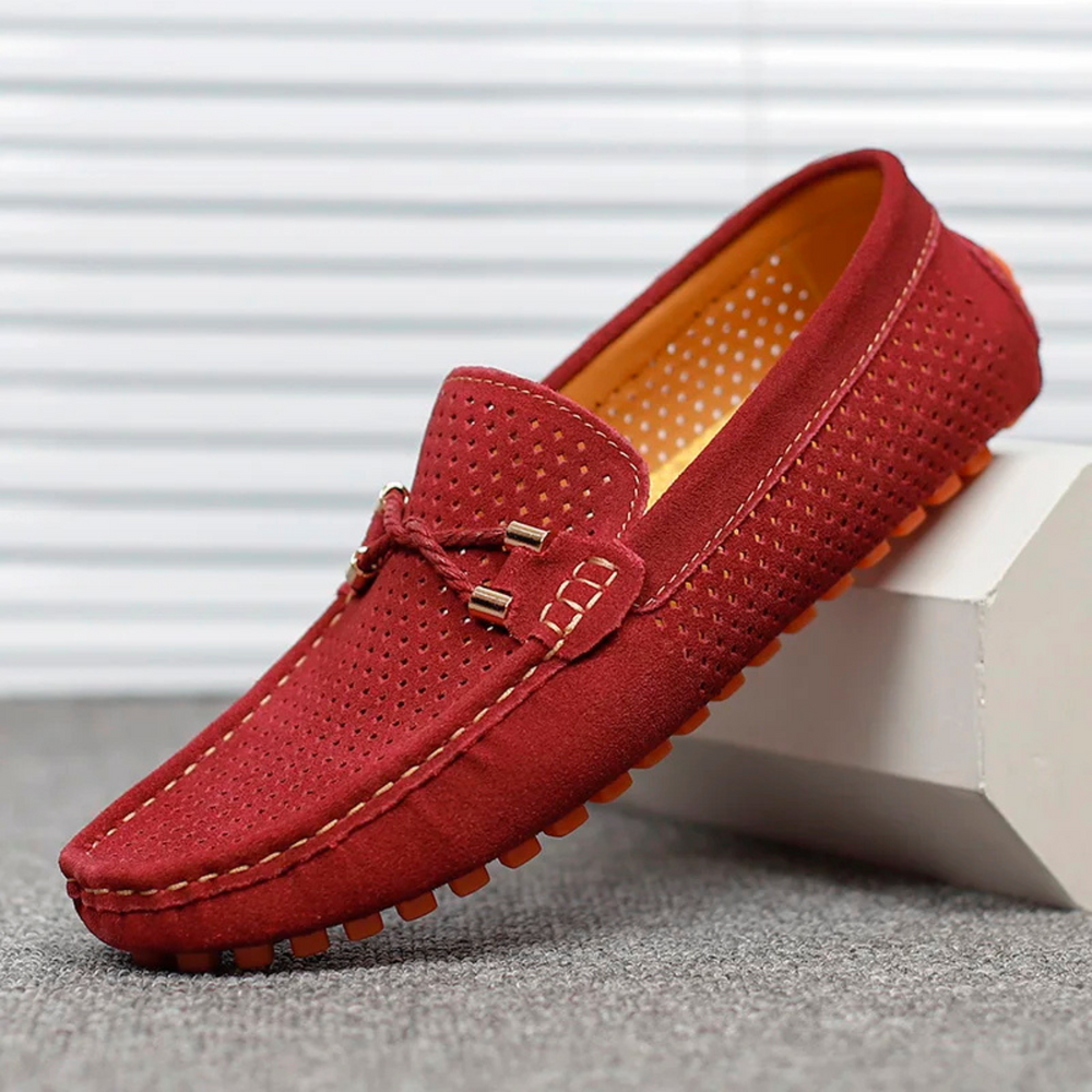 Miro Leder-Loafer mit Perforation | Rot