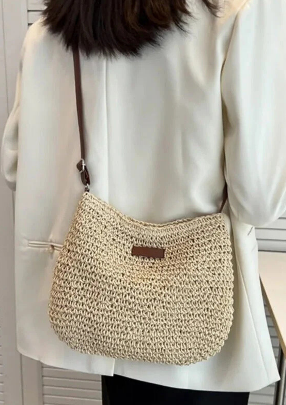 Eryln Strohumhängetasche | Beige