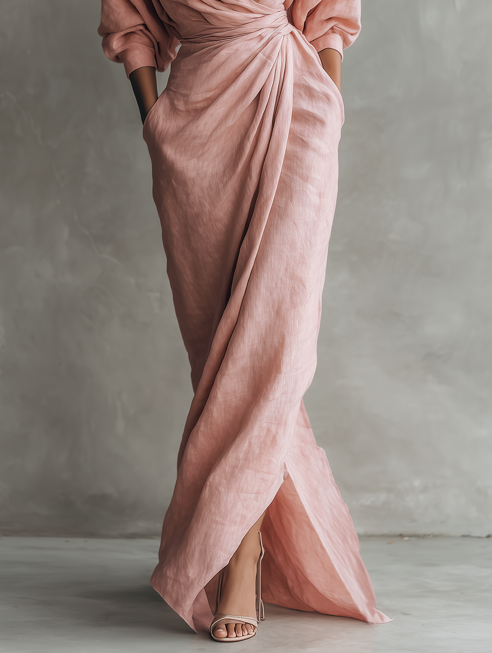 Konika – Minimalistisches Maxikleid Mit V-Ausschnitt