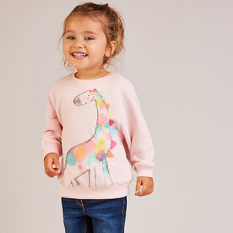 Mädchen Sweatshirt mit kreativem Giraffenmotiv Drune