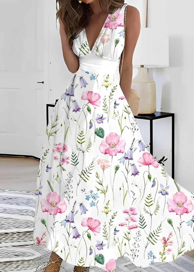 Kathryn - Stilvolles Maxikleid mit Blumenmuster für Damen