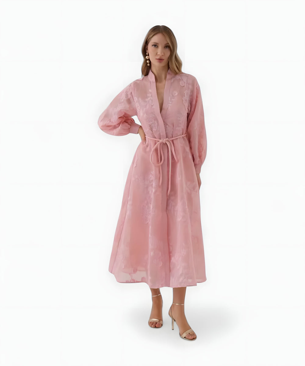 Isadora Jacquard Kleid mit modernem Charme | Rosa