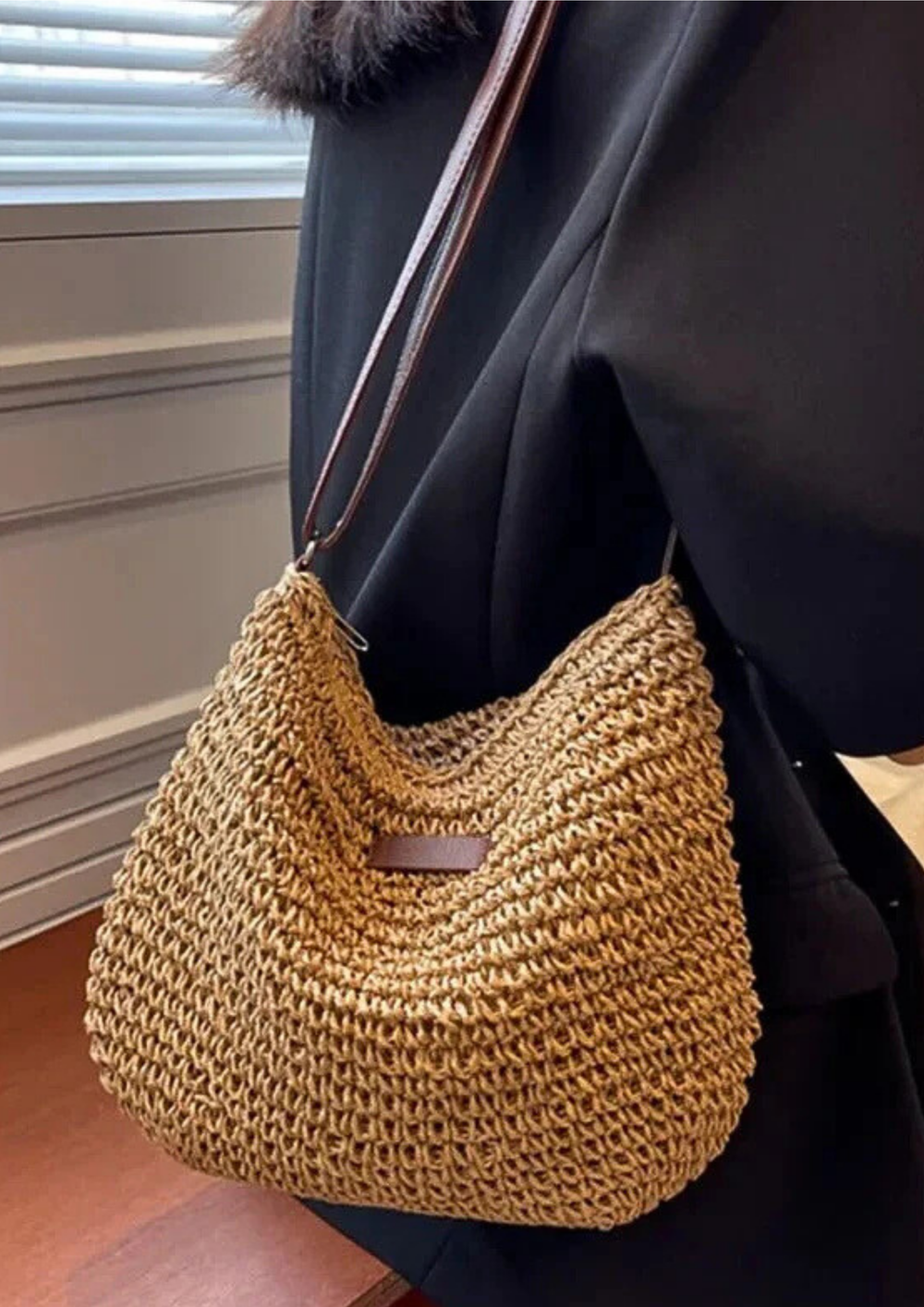 Eryln Strohumhängetasche | Khaki