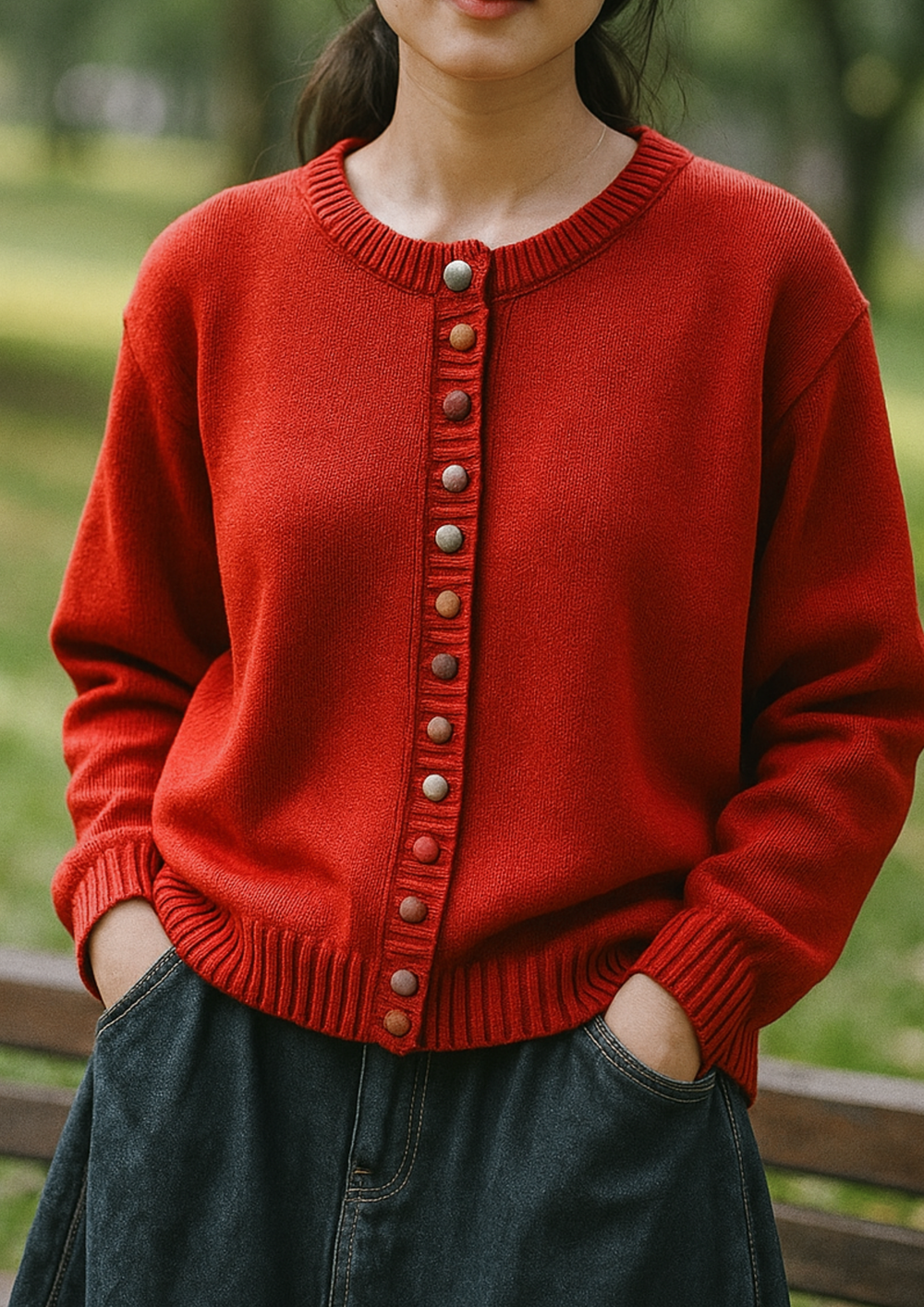 Lisa Komfortable & Stilvolle Cardigan | Rot