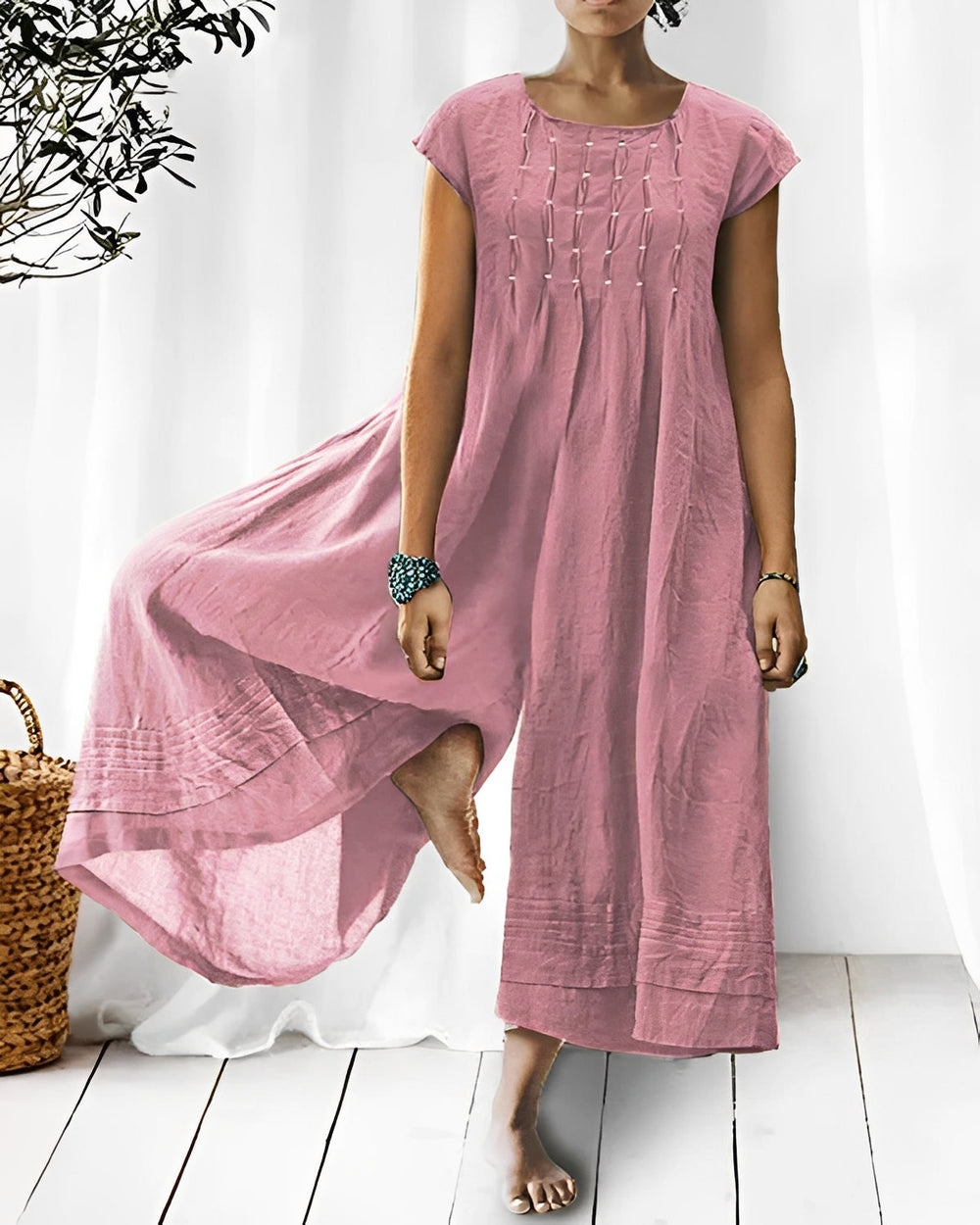 Claudia - Stilvoller kurzärmeliger Jumpsuit für Damen