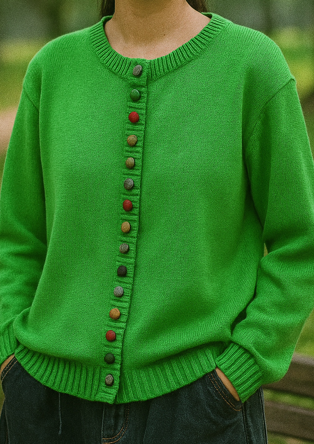 Lisa Komfortable & Stilvolle Cardigan | Grün