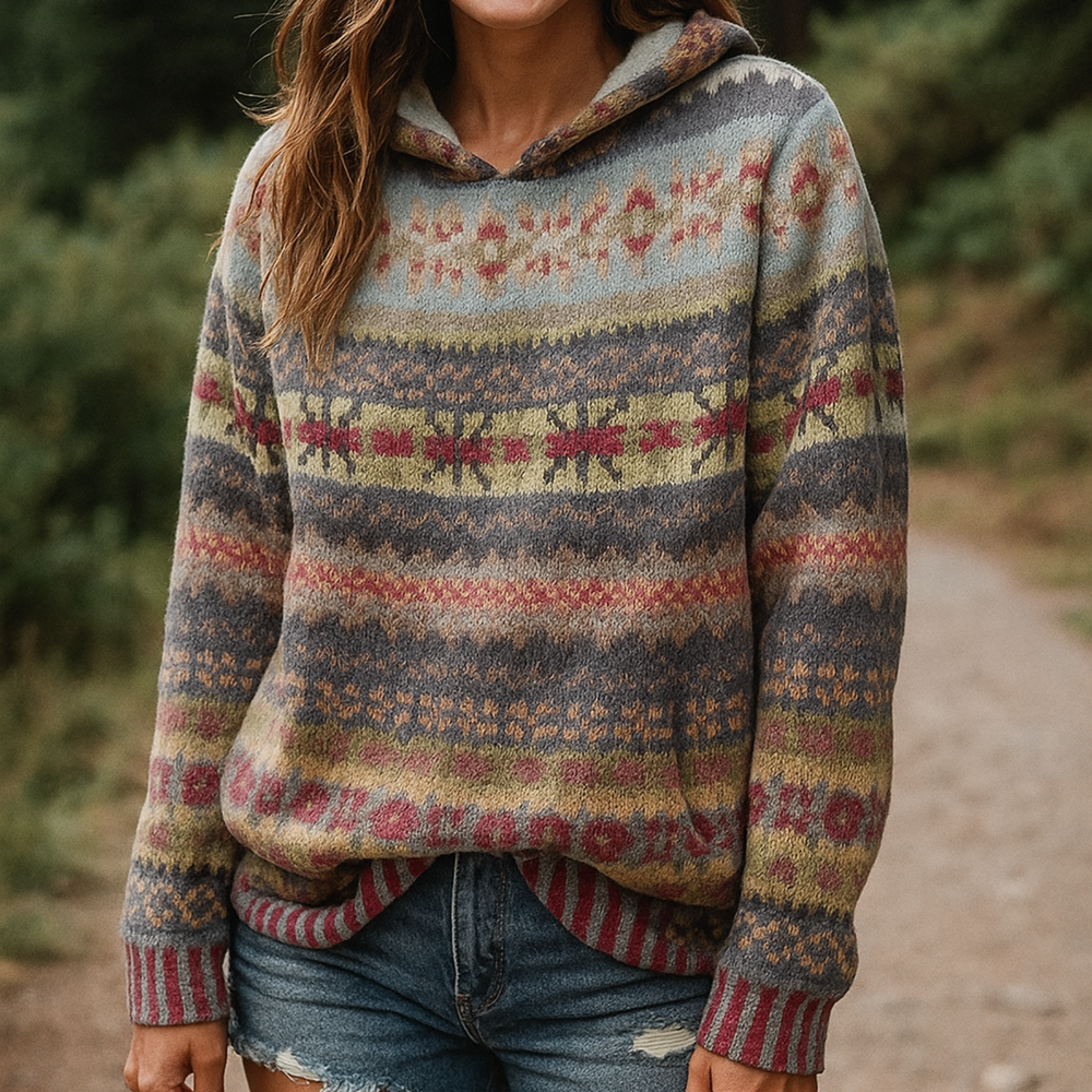 Sola Hoodie mit zeitlosem Muster | Rot