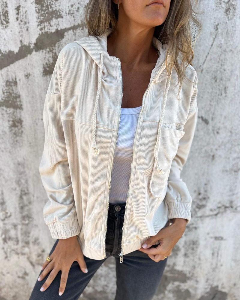 Ella | Damen Cord-Kapuzenjacke – Corduroy Hoodie Jacke