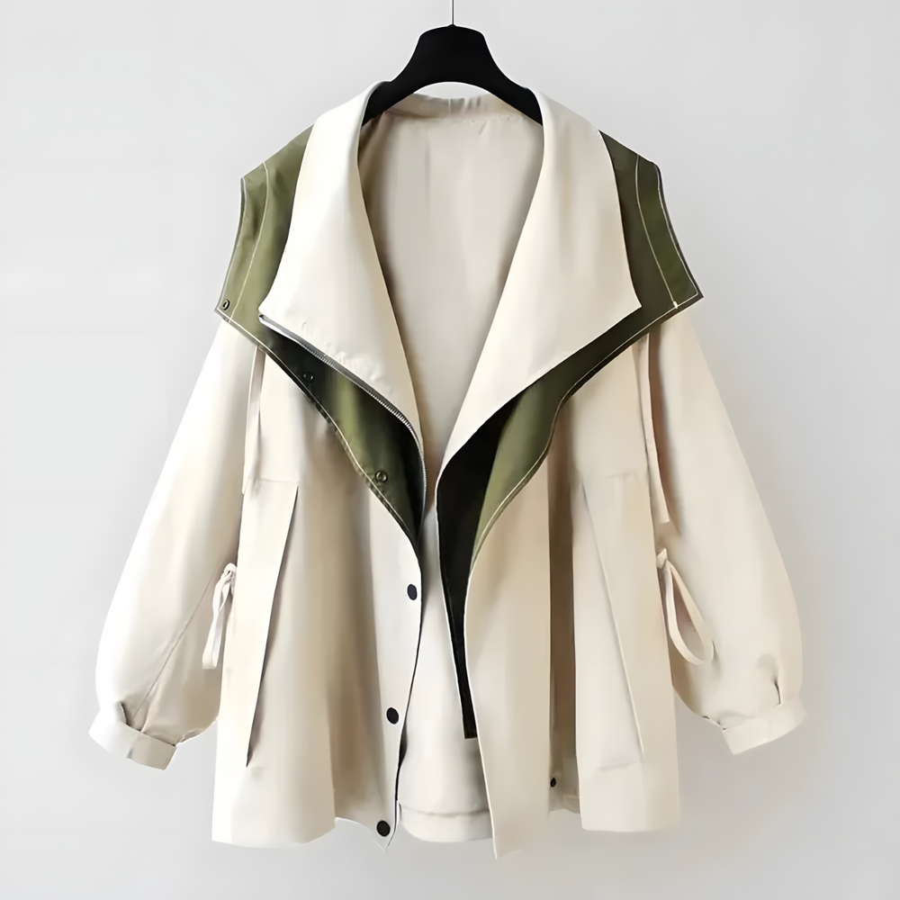 Aleera Elegante Windjacke mit Wetterschutz | Weiß