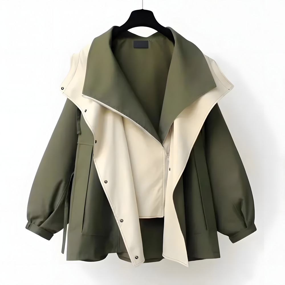 Aleera Elegante Windjacke mit Wetterschutz | Grün