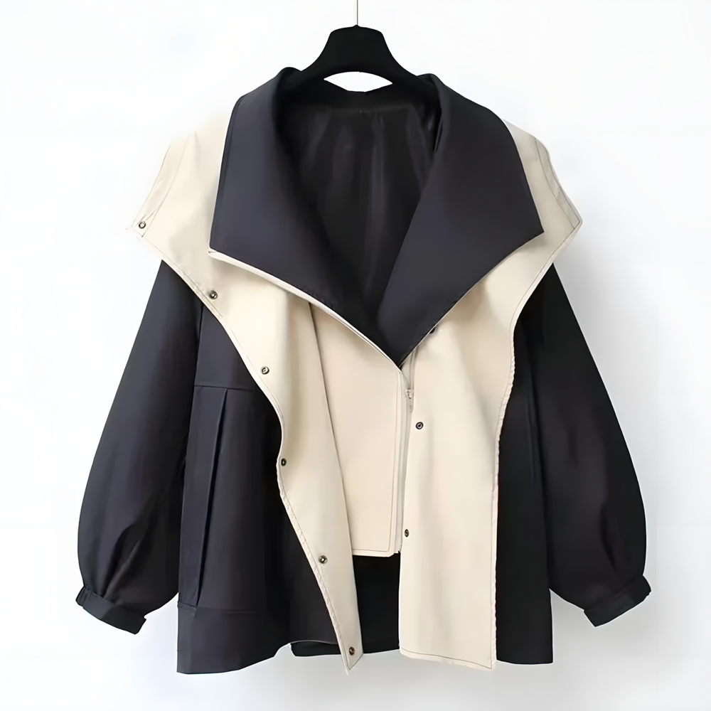 Aleera Elegante Windjacke mit Wetterschutz | Schwarz