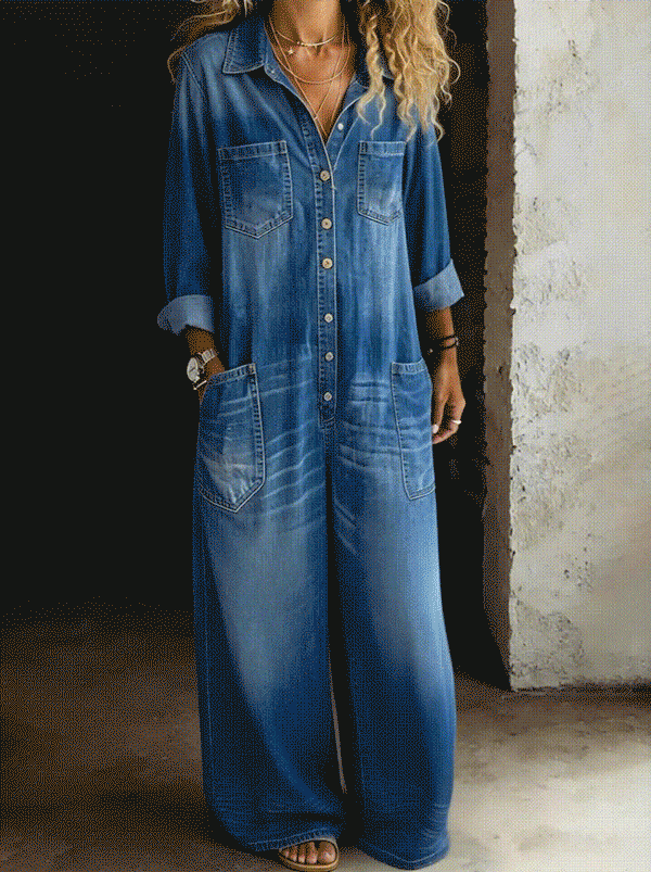 Thalassa - Legerer Denim-Jumpsuit
