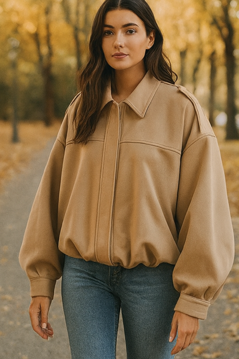Nala Vintage Oversized Jacket | Beige