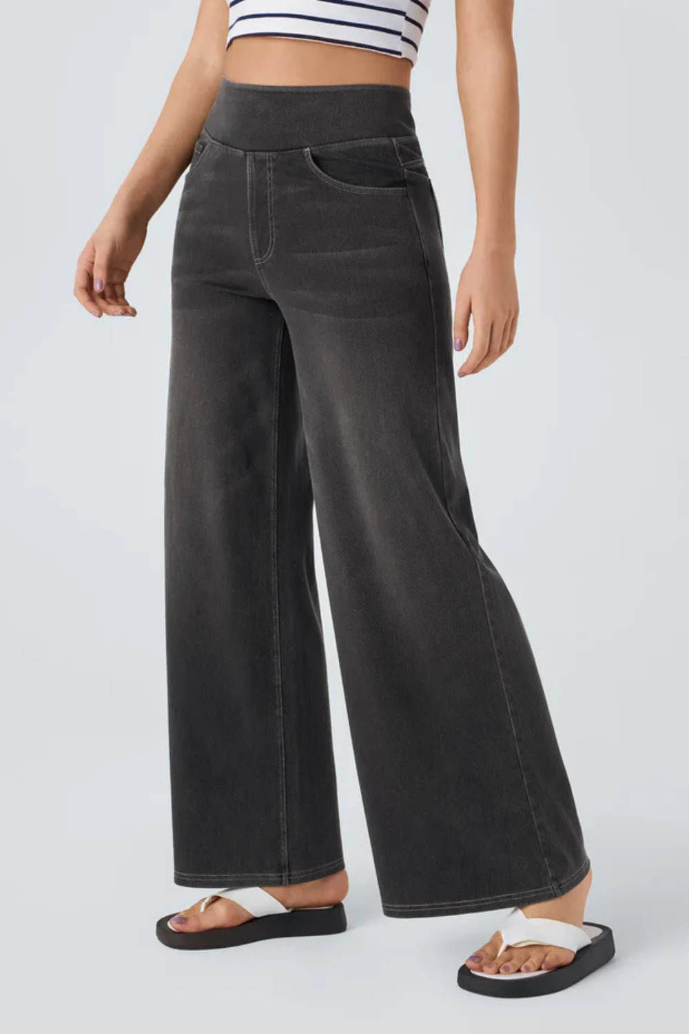 Evanna | Damen Hose Hohe Taille Schwarz Elegant Zeitlos