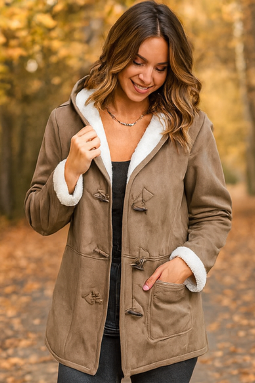Serena Klassische Fleecejacke | Khaki