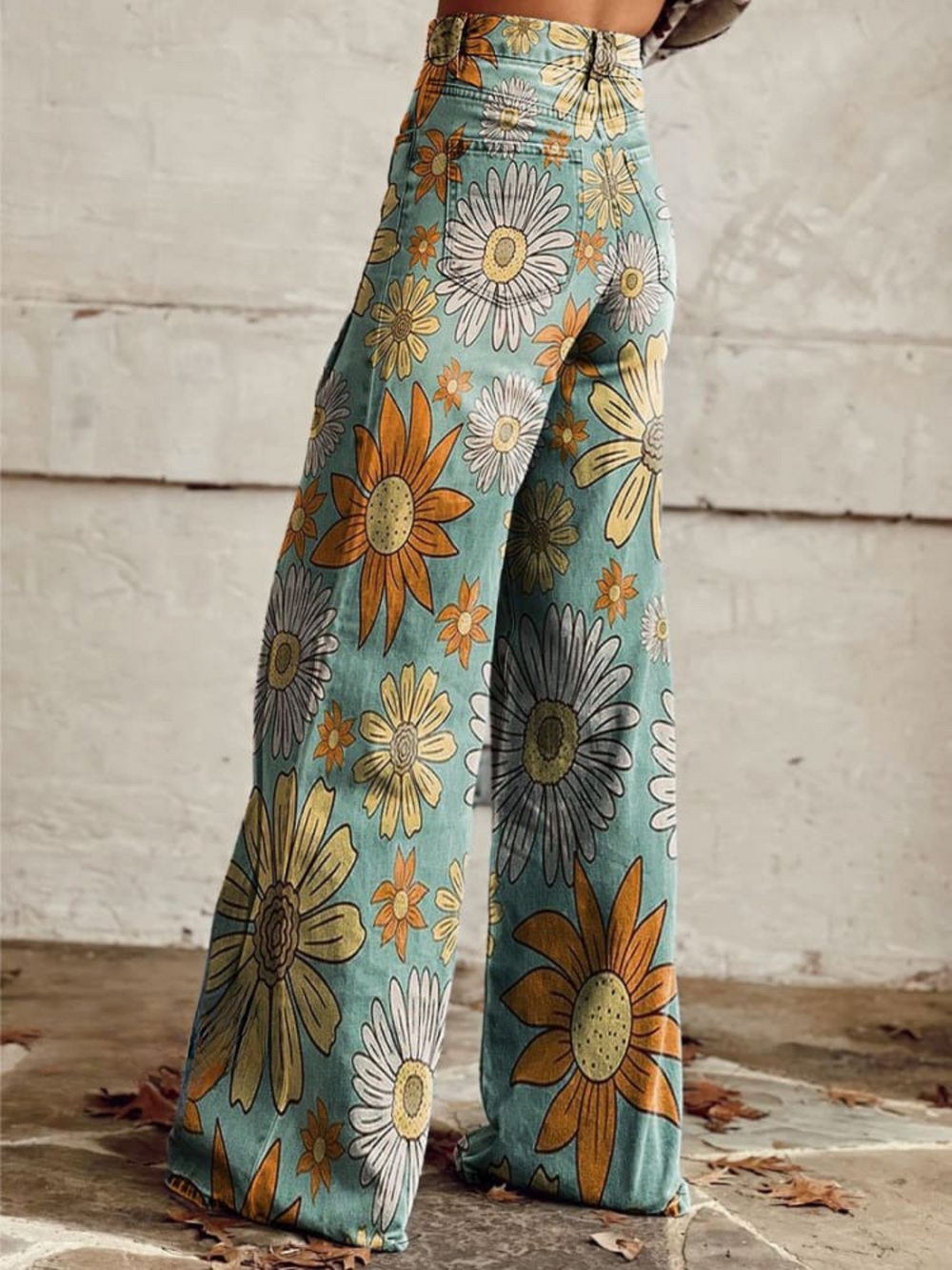 Rhosyn - weiche, florale Wide-Leg-Hosen