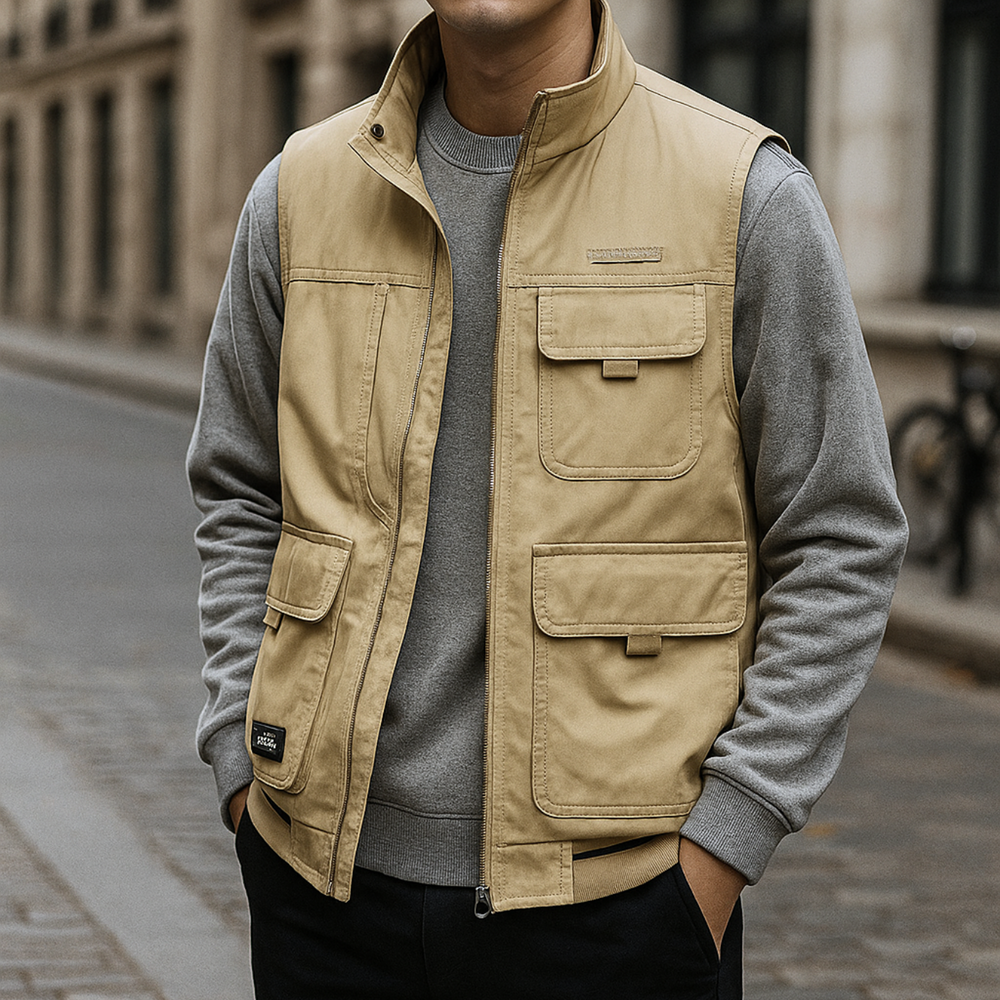 Martin Luxus-Bodywarmer | Blau Khaki