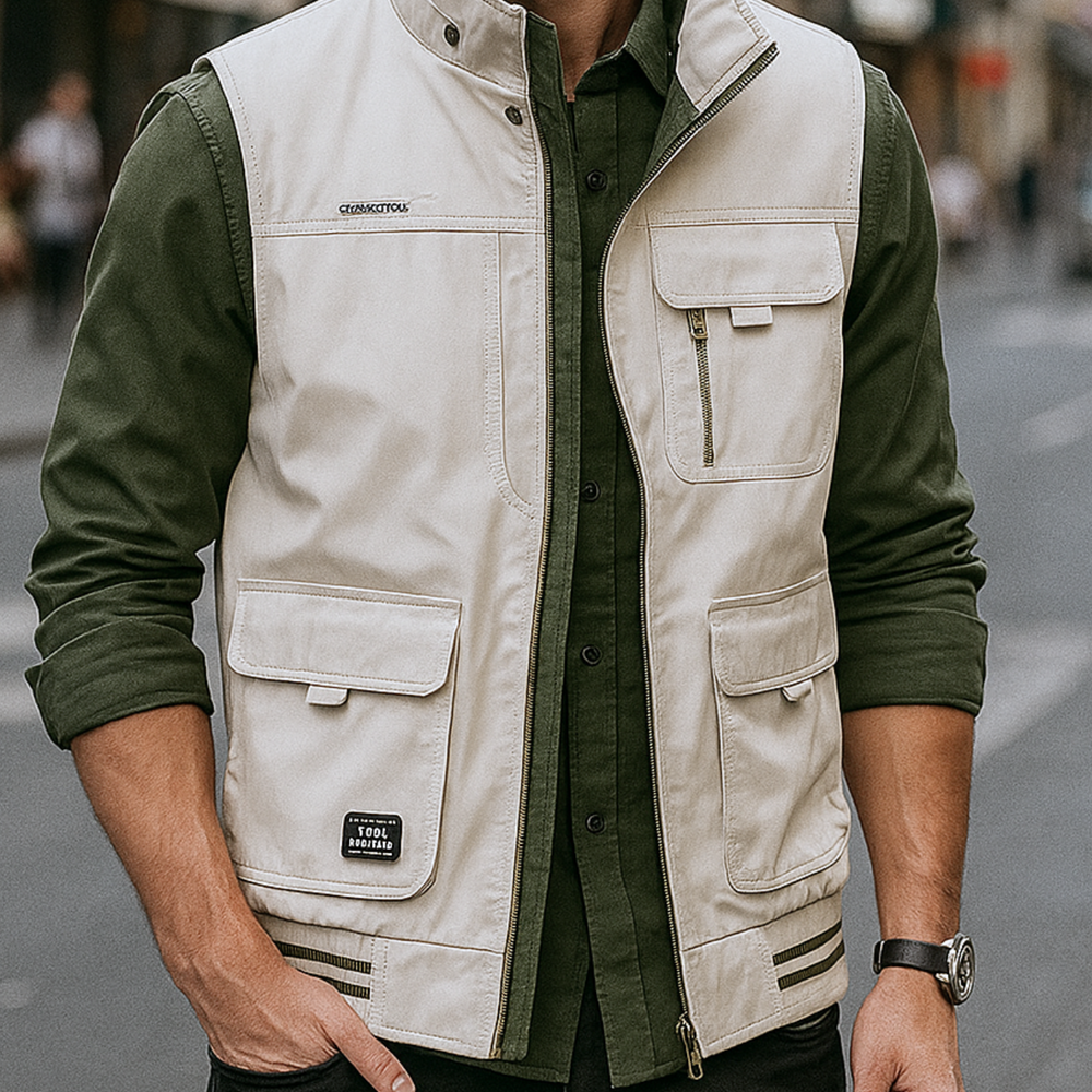 Martin Luxus-Bodywarmer | Beige Grün