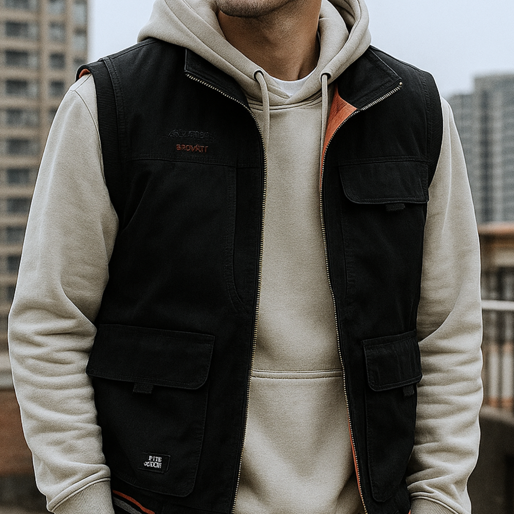 Martin Luxus-Bodywarmer | Schwarz Orange