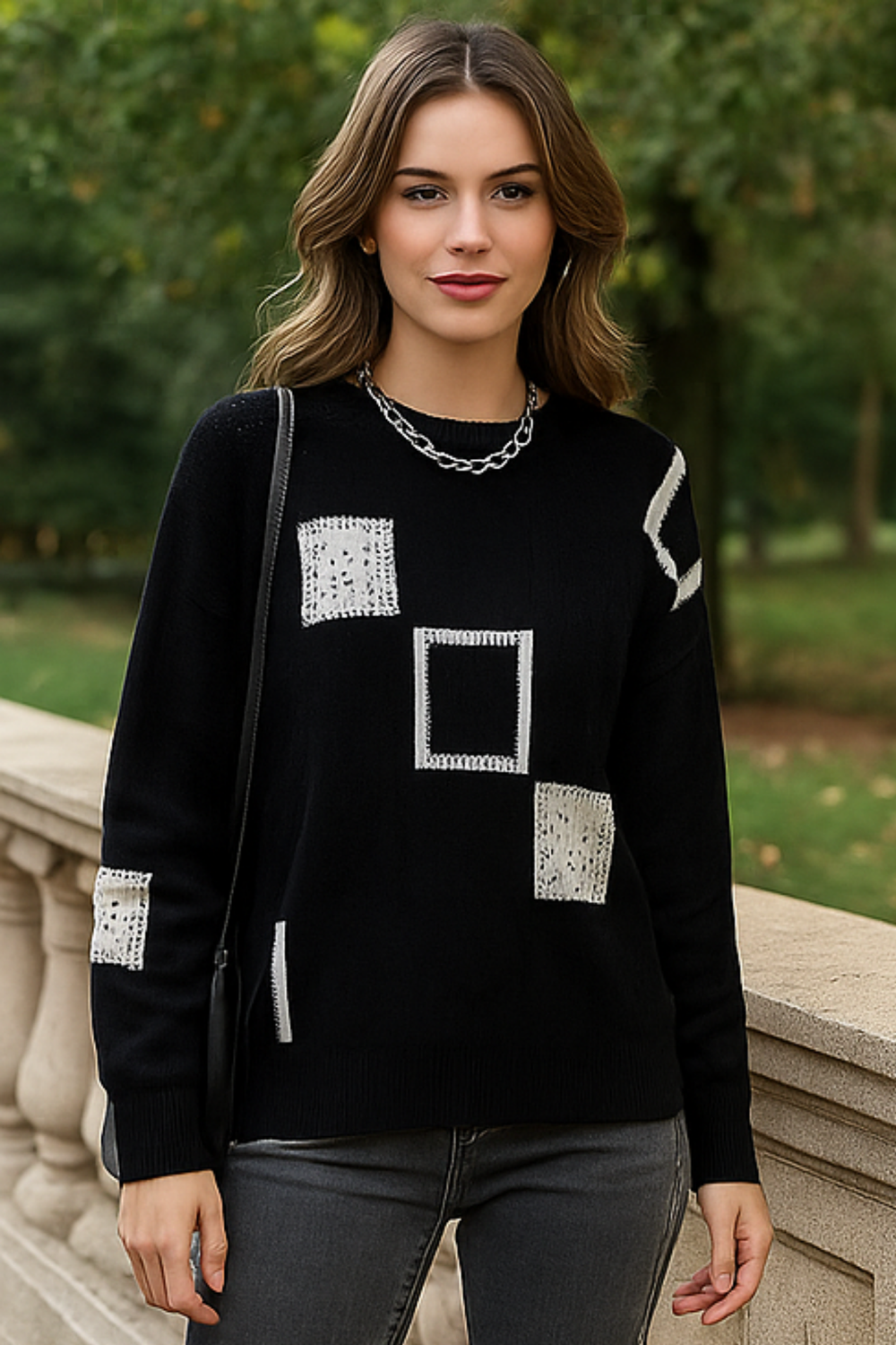 Ayla Strickpullover | Schwarz