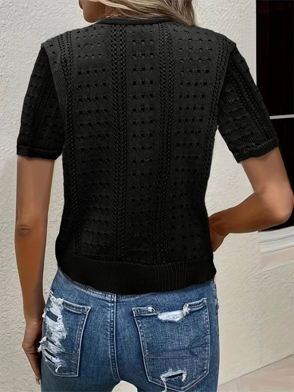 Emma | V-Ausschnitt Strickcardigan Kurzarm