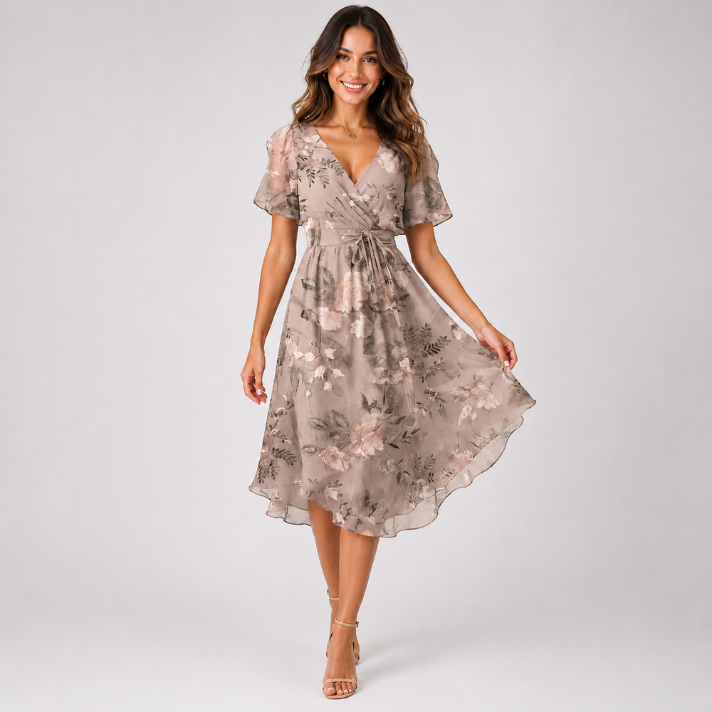 Elsinya - Anmutiges und fließendes Midi-Kleid