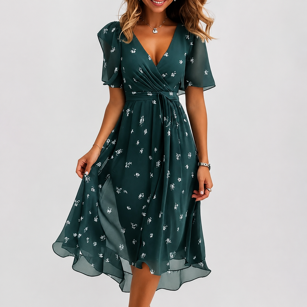 Luella - Fließendes Midikleid mit V-Ausschnitt