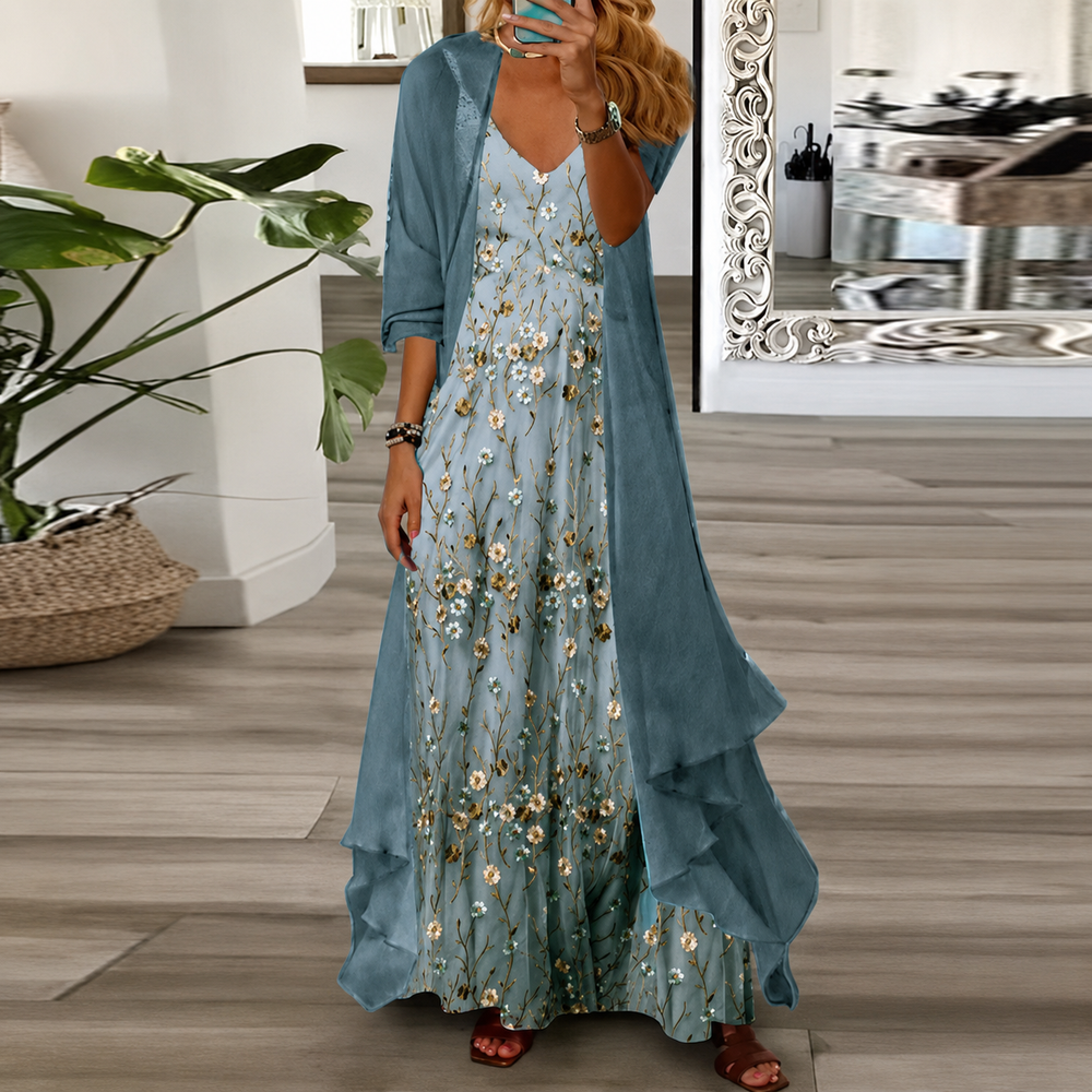 Derivia - Elegantes Zweiteiliges Maxikleid