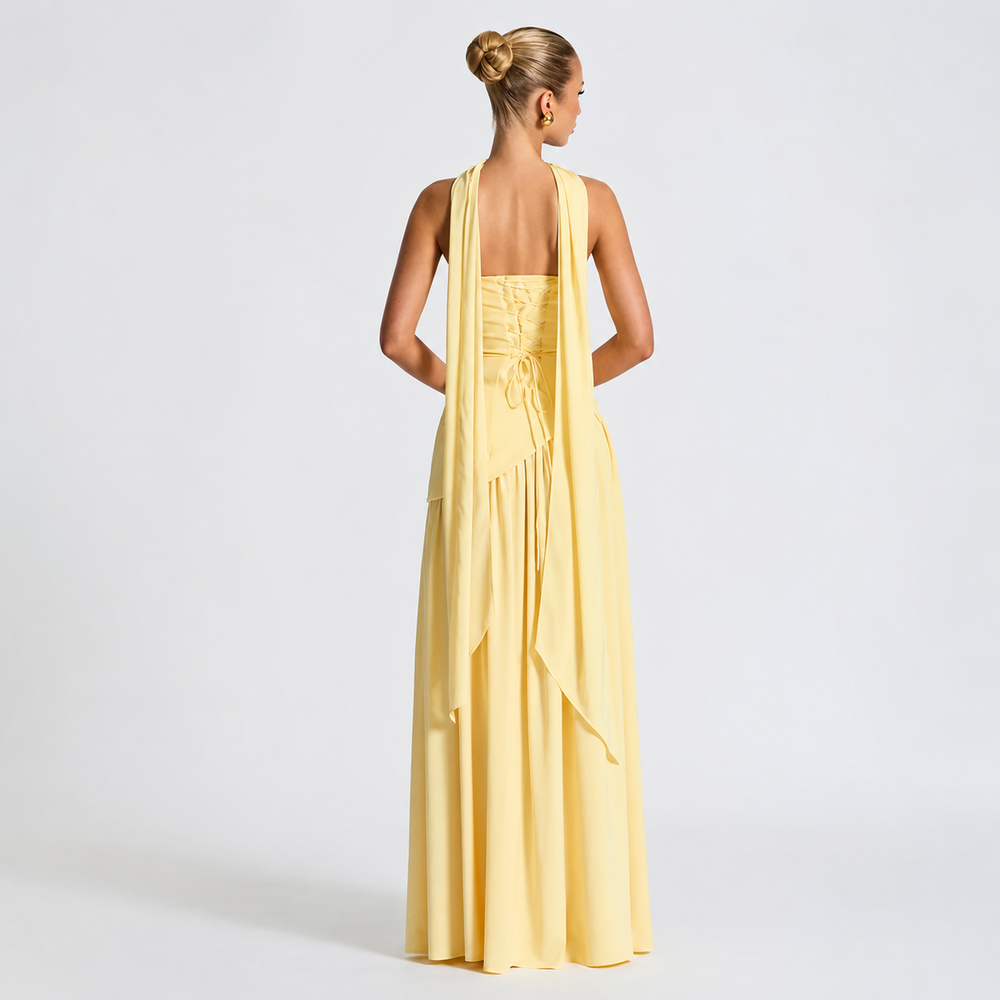 Fatimea - Stilvolles Tube-Top Maxikleid