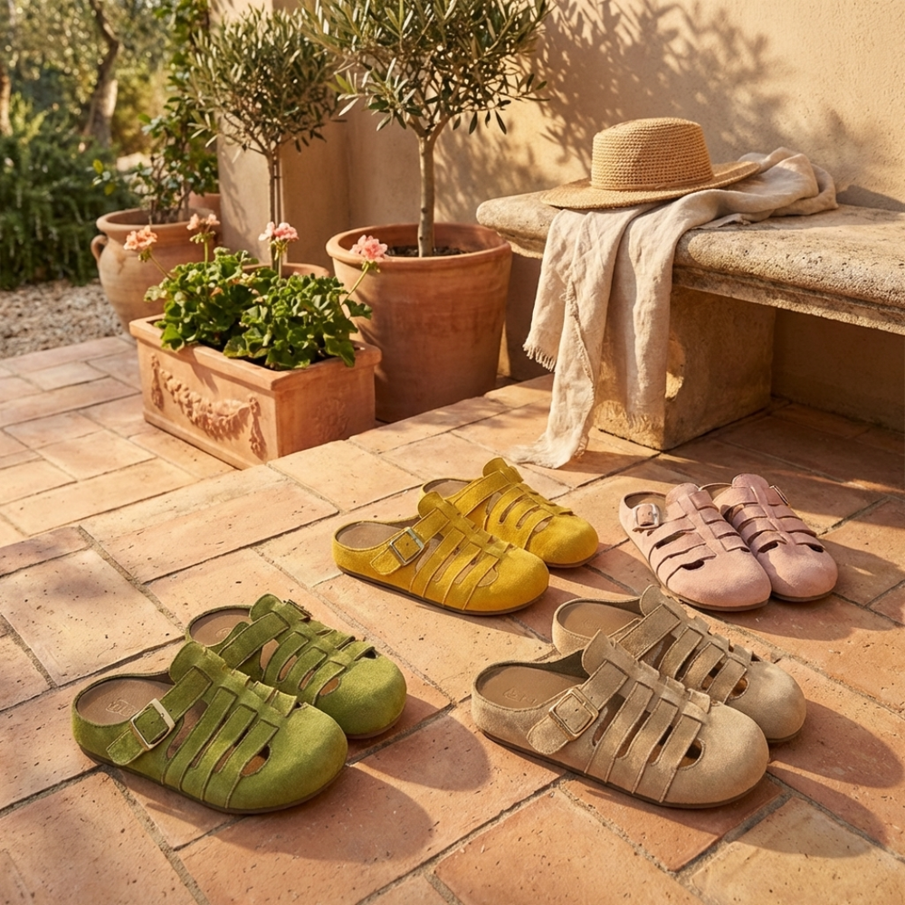 Natiy – Bequeme Hausschuh Sandalen Aus Wildleder