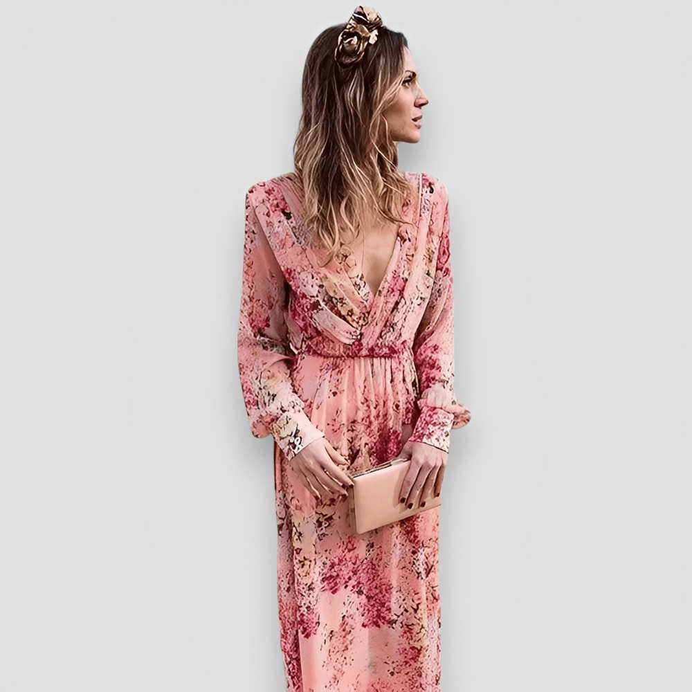 Elanisse - Stilvolles Maxikleid mit V-Ausschnitt