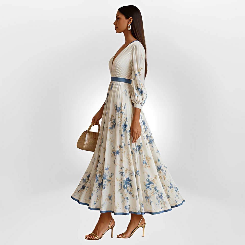 Klarise - Elegantes Kleid mit Wickel-V-Ausschnitt
